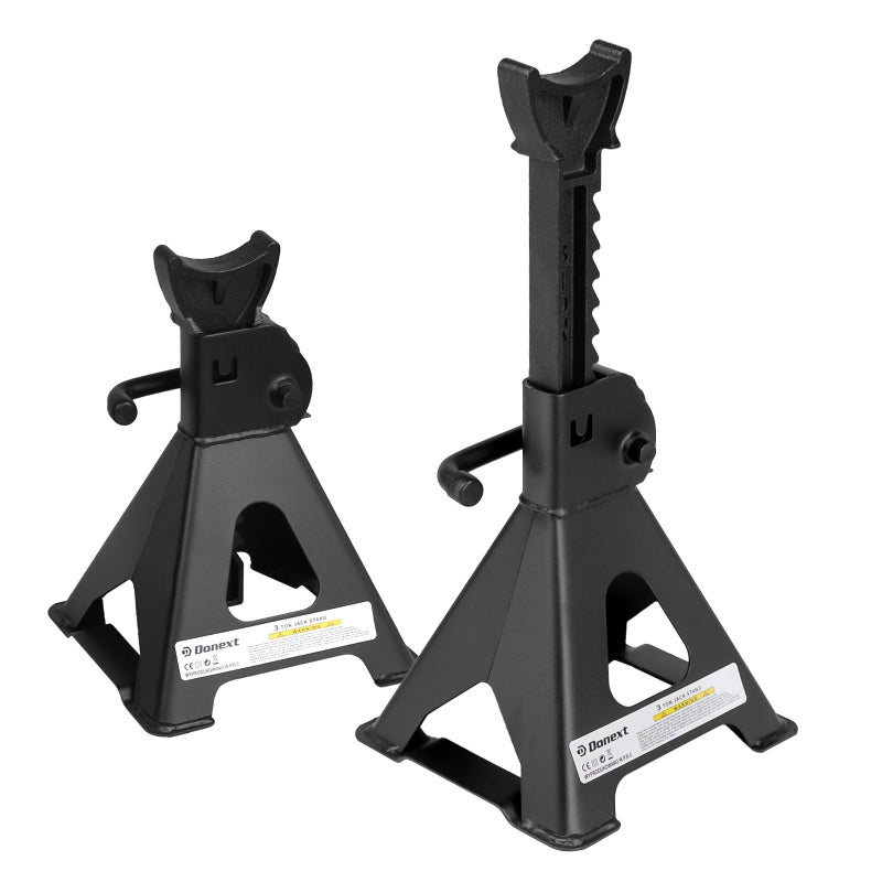 Donext Jack Stands 3 Ton (6 500 lb) Capacity Steel  1 Pair Black Lifting Stand Adjustable Jack Stands - Image 1